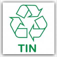 1 x Tin Recycling Self Adhesive Sticker-Recycle Logo Sign-Environment Label